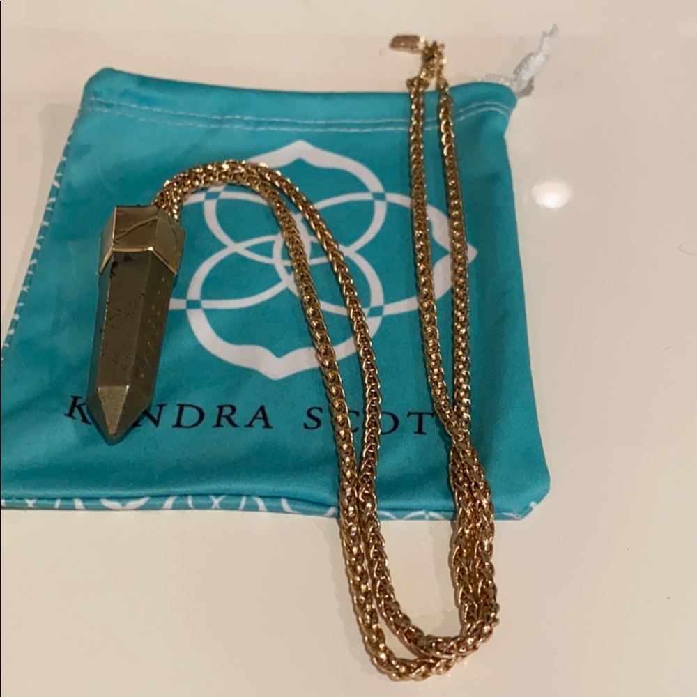 VINTAGE KS ROSEGOLD AND PYRITE NECKLACE